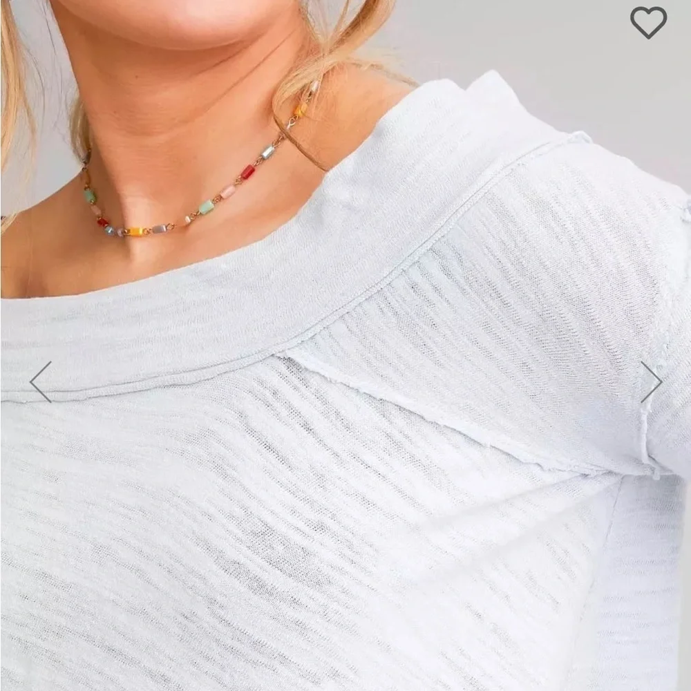 Free People To the Right Off the Shoulder Knit Top​ - Picture 3 of 15